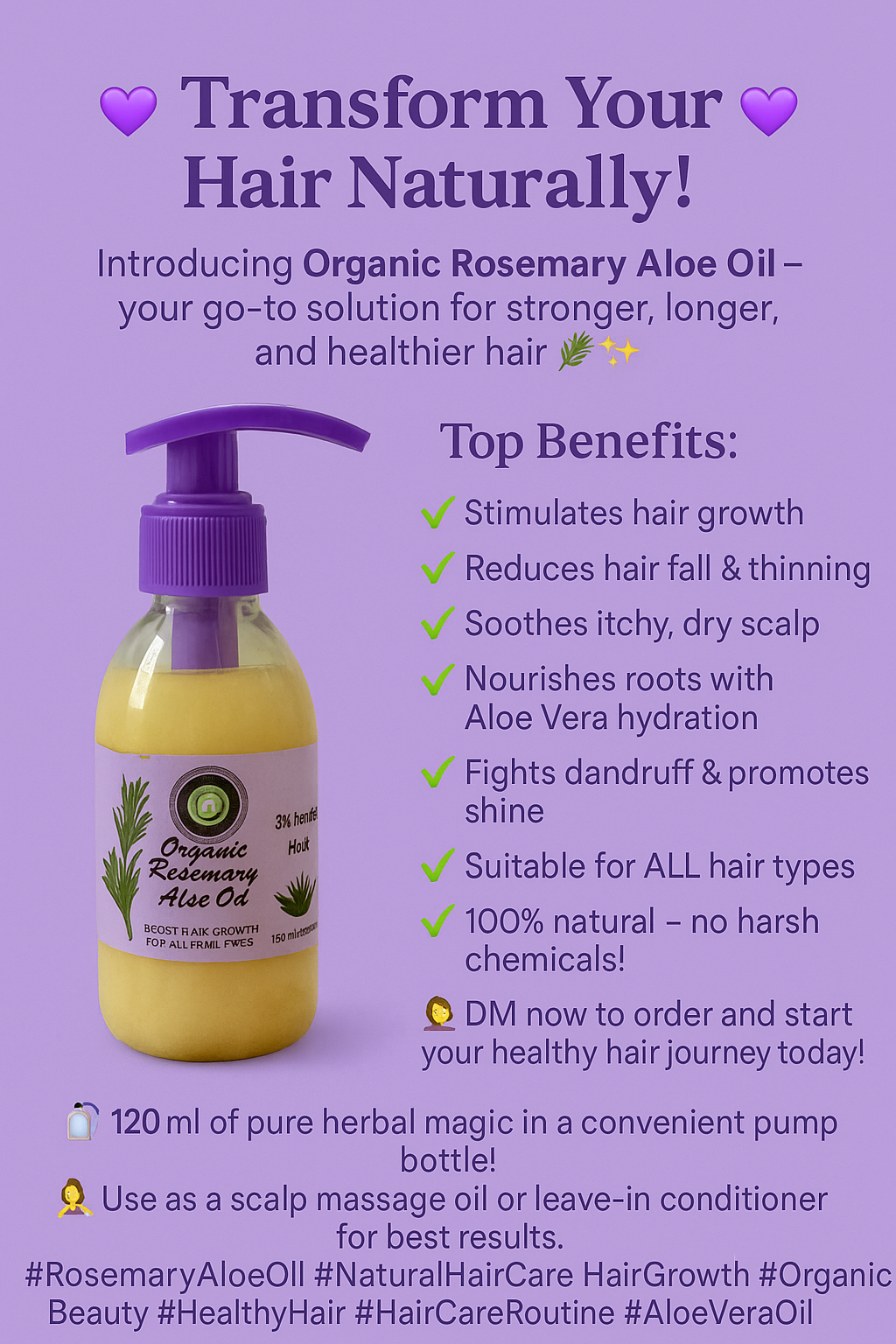 Rosemary Aloe Oil - 120ml